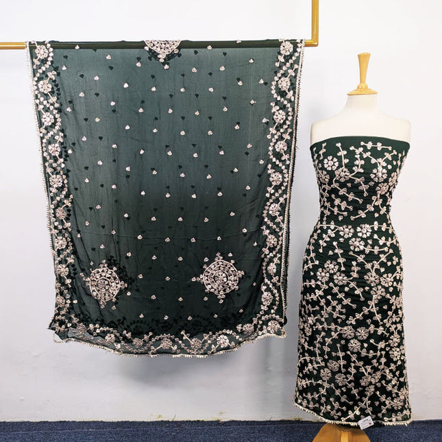 Chiffon with Full Jaal Gotta Work Shirt & 4 Sided Border Dupatta 2Pc Unstitched