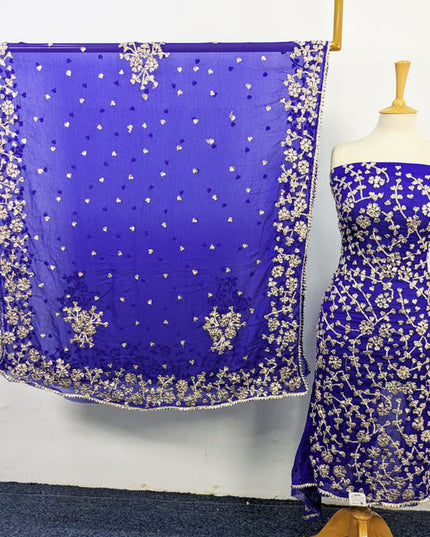 Chiffon with Full Jaal Gotta Work Shirt & 4 Sided Border Dupatta 2Pc Unstitched