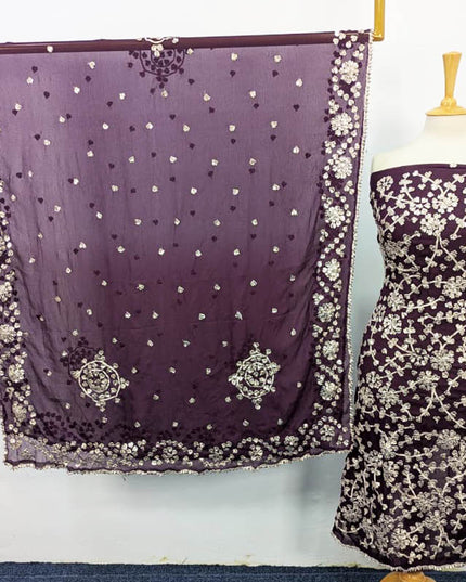 Chiffon with Full Jaal Gotta Work Shirt & 4 Sided Border Dupatta 2Pc Unstitched