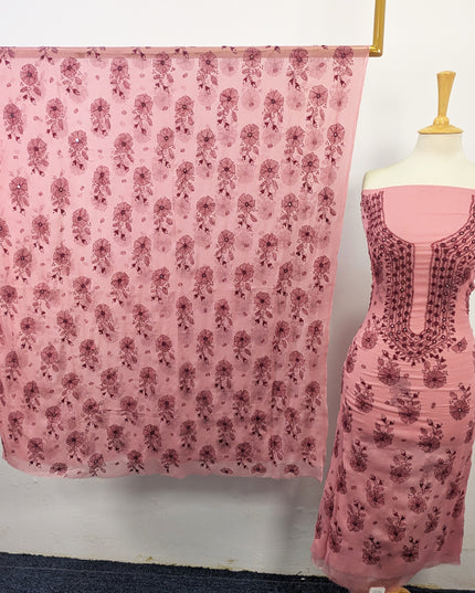 Chiffon with Handmade Kacha Tanka + Mirror Work 2Pc Unstitched