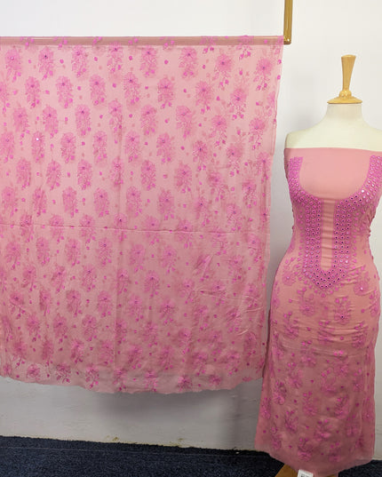 Chiffon with Handmade Kacha Tanka + Mirror Work 2Pc Unstitched
