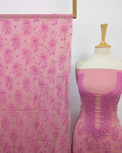 Chiffon with Handmade Kacha Tanka + Mirror Work 2Pc Unstitched