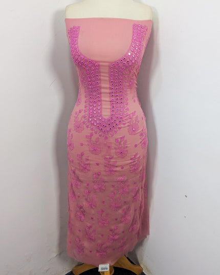Chiffon with Handmade Kacha Tanka + Mirror Work 2Pc Unstitched