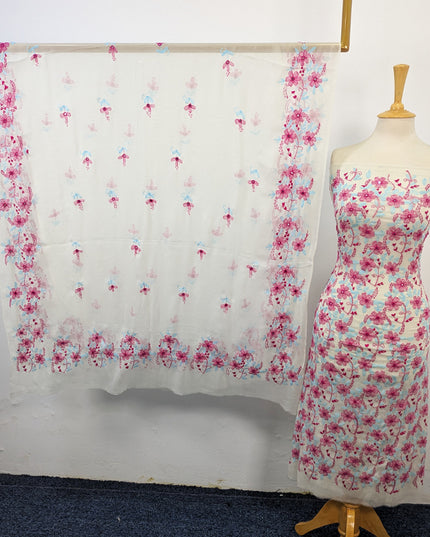 Chiffon with Handmade Kacha Tanka + Mirror Work 2Pc Unstitched