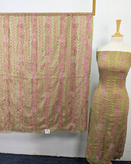 Handmade Tarkashi + Kacha Tanka Work Chiffon 2Pc Unstitched