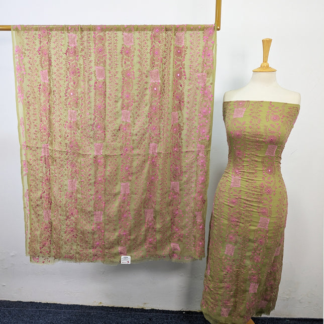 Handmade Tarkashi + Kacha Tanka Work Chiffon 2Pc Unstitched