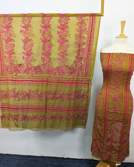 Fancy Chiffon with Handmade Tarkashi + Kacha Tanka Work 2Pc Unstitched