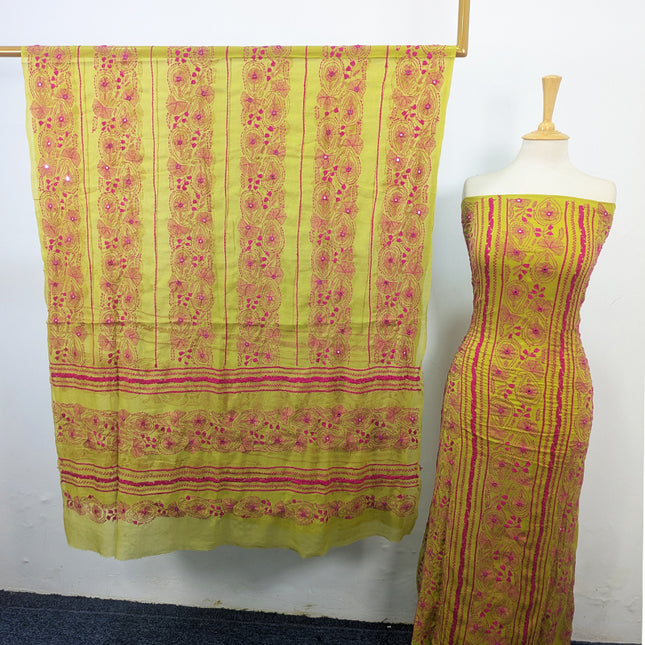 Handmade Tarkashi + Kacha Tanka Work Chiffon 2Pc Unstitched