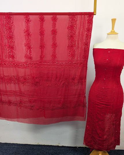 Chiffon with Handmade Tarkashi + Kacha Tanka Work 2Pc Unstitched