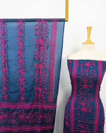 Fancy Chiffon with Handmade Tarkashi + Kacha Tanka Work 2Pc Unstitched