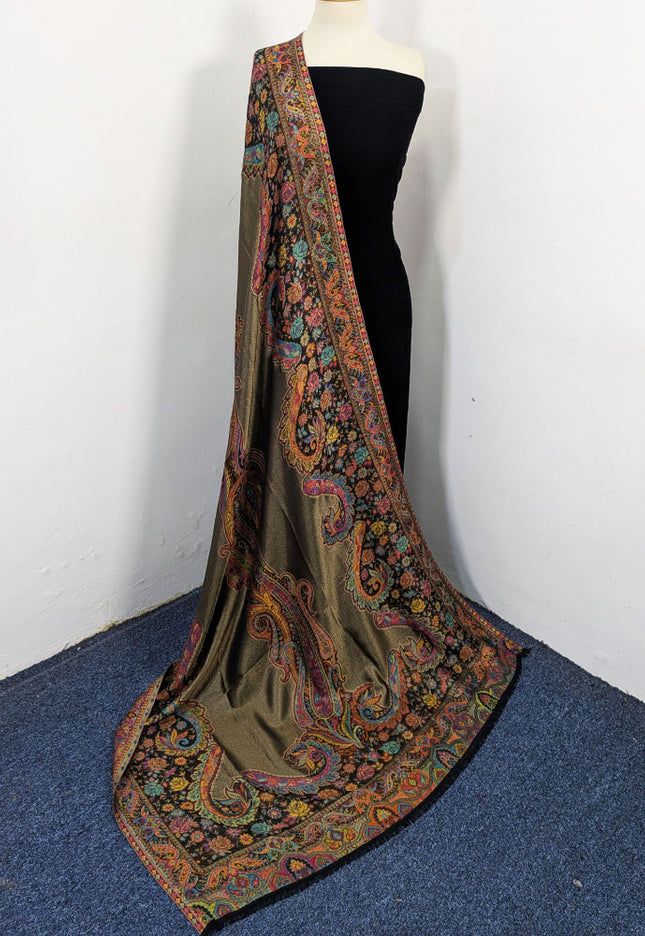 Exquisite Pure Indian Kani Floral Moonlight Shawl