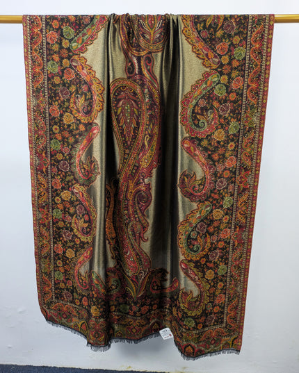 Exquisite Pure Indian Kani Floral Moonlight Shawl