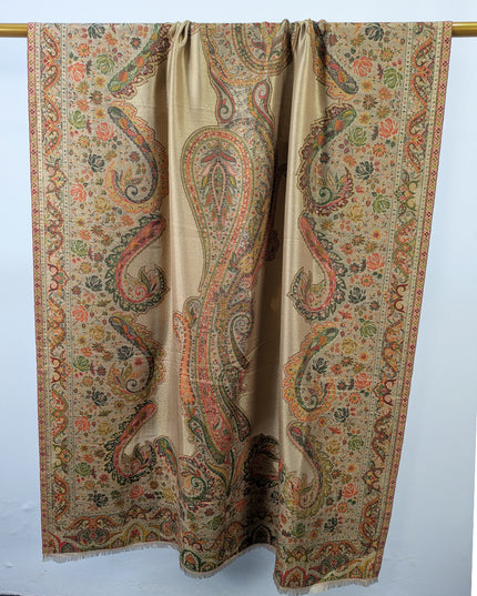 Exquisite Pure Indian Kani Floral Moonlight Shawl
