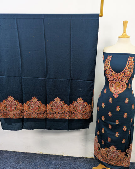 Luxury Wool Pashmina with Kani Work Shirt Dupatta 3Pc Unstitched