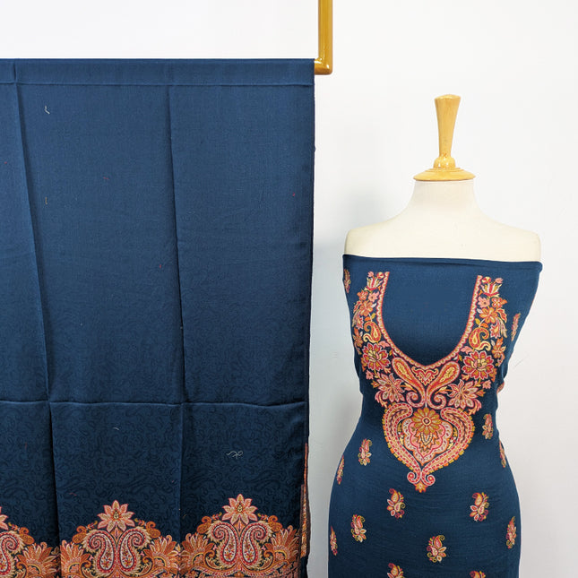 Luxury Wool Pashmina with Kani Work Shirt Dupatta 3Pc Unstitched