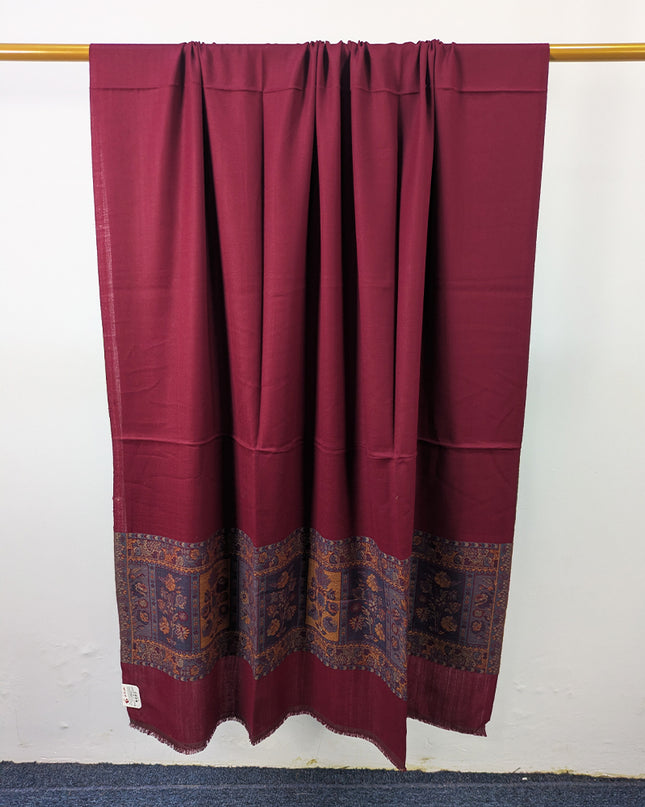 Luxury Wool Pashmina with Kani Border Work Shawl