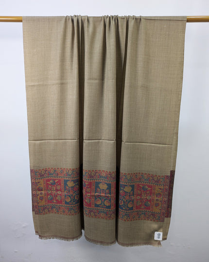 Exquisite Wool Pashmina with Kani Border Work Shawl