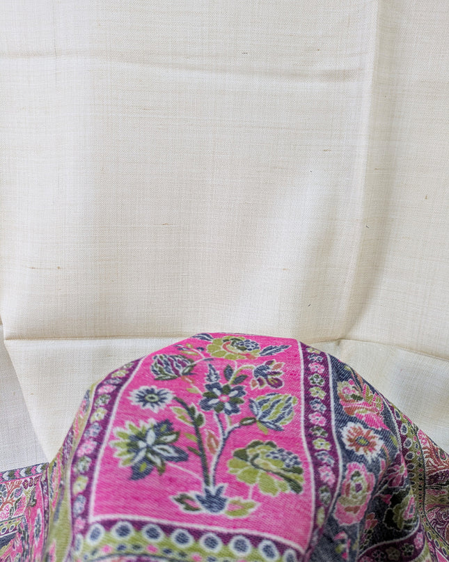 Luxury Wool Pashmina with Kani Border Work Shawl