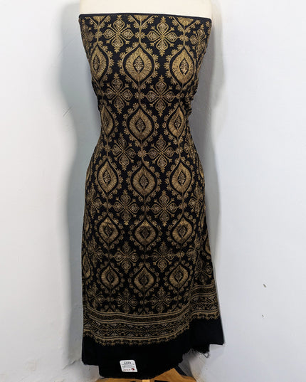 Exquisite Wool Pashmina with Indian Karhai Work 3Pc Unstitched