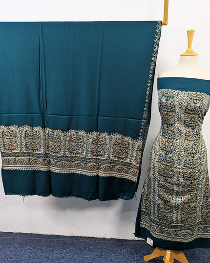 Premium Wool Pashmina with Indian Karhai Work 3Pc Unstitched