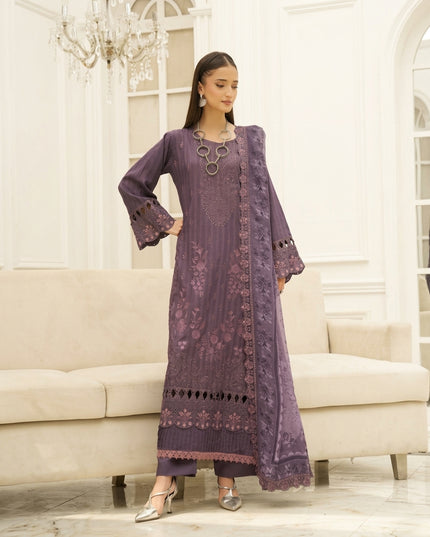 Exclusive Micro Sequence Embroidered Viscose 3Pc Unstitched - Mah e Rooh (Sangat)