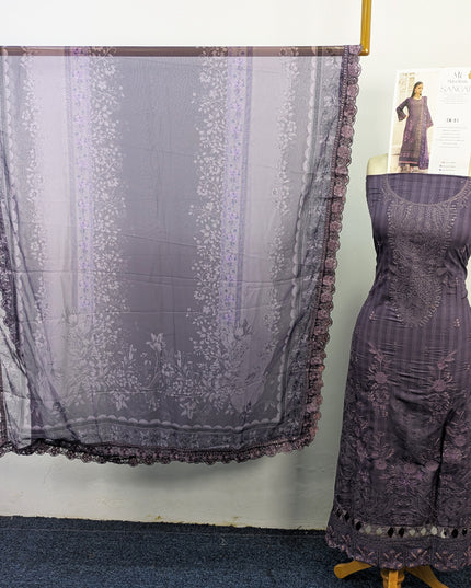 Exclusive Micro Sequence Embroidered Viscose 3Pc Unstitched - Mah e Rooh (Sangat)