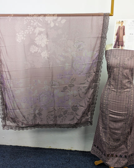 Exclusive Micro Sequence Embroidered Viscose 3Pc Unstitched - Mah e Rooh (Sangat)