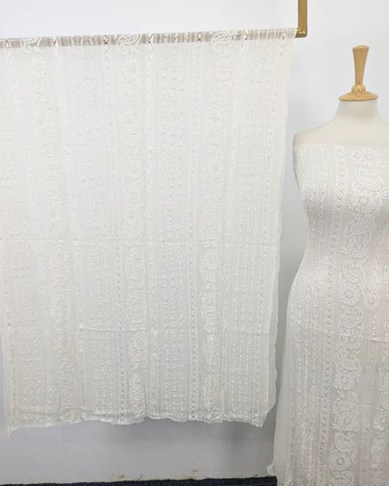 Handmade Pure China Crinkle with Tarkashi + Shadow Work (Dyeable in All Colors)