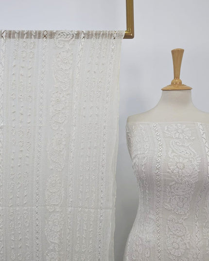 Handmade Pure China Crinkle with Tarkashi + Shadow Work (Dyeable in All Colors)