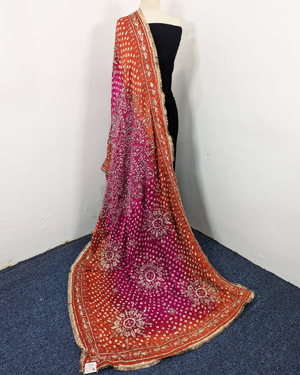 Premium Handmade Chunnri & Gotta Work Silk Dupatta (Ready To Wear)