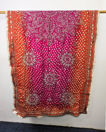 Premium Handmade Chunnri & Gotta Work Silk Dupatta (Ready To Wear)