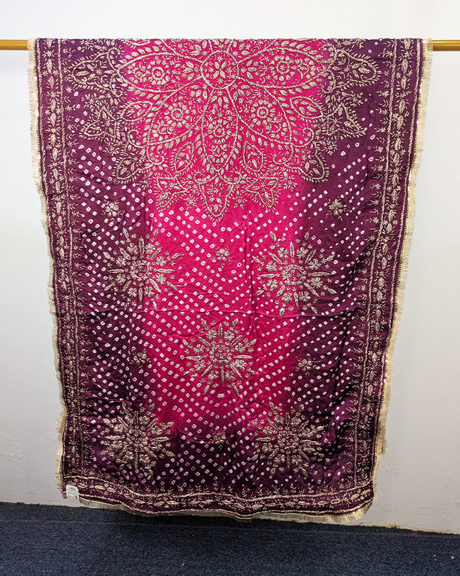 Premium Handmade Chunnri & Gotta Work Silk Dupatta (Ready To Wear)