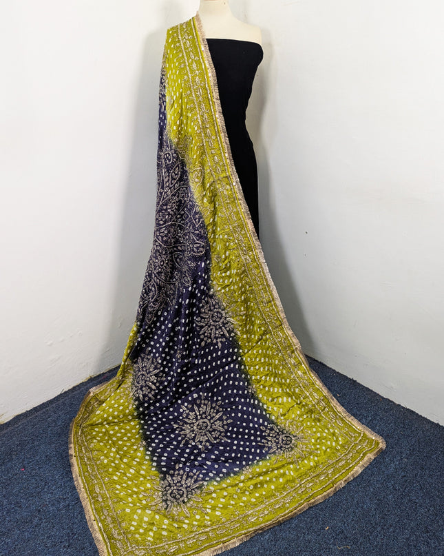 Premium Handmade Chunnri & Gotta Work Silk Dupatta (Ready To Wear)