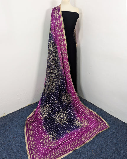Premium Handmade Chunnri & Gotta Work Silk Dupatta (Ready To Wear)