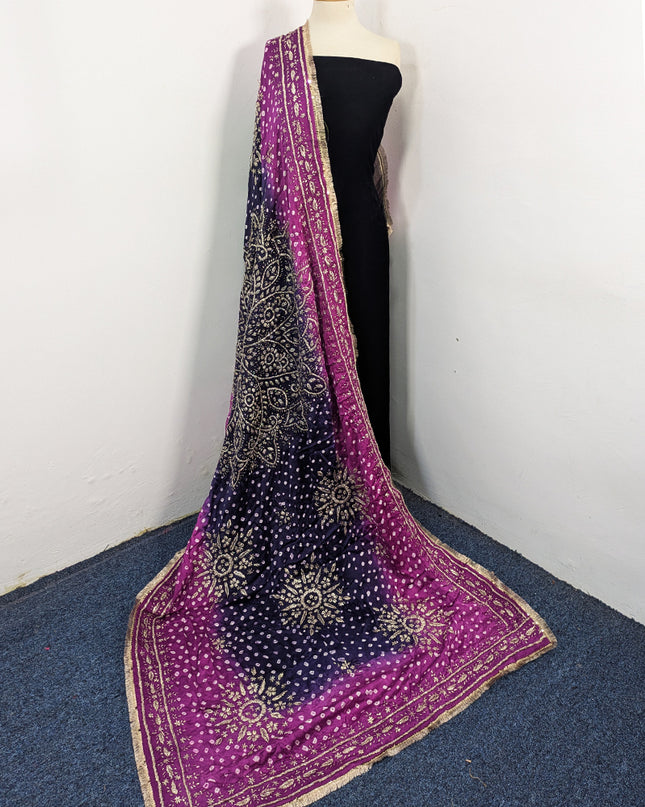 Premium Handmade Chunnri & Gotta Work Silk Dupatta (Ready To Wear)