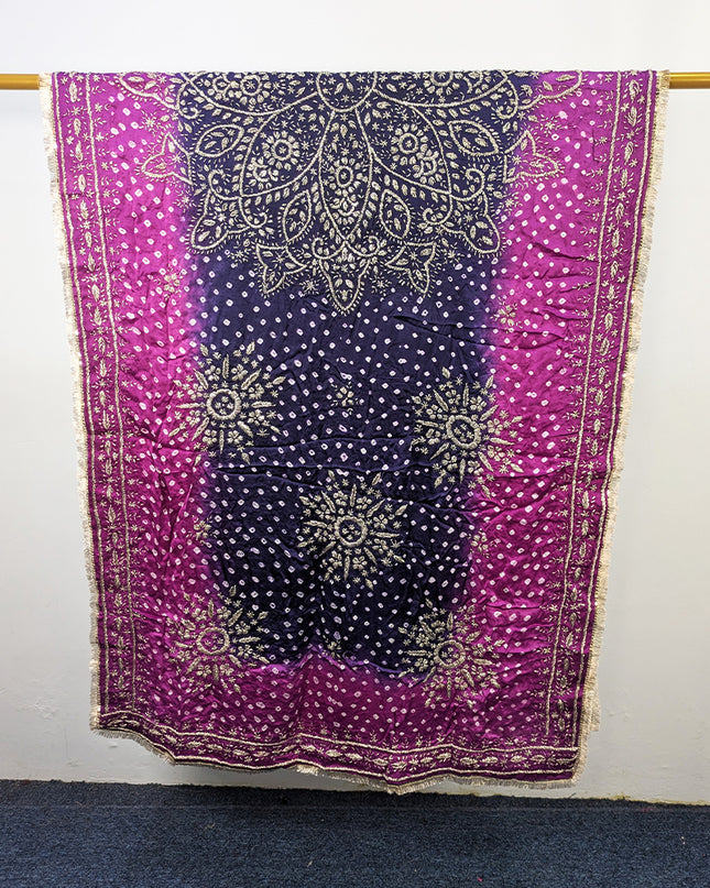 Premium Handmade Chunnri & Gotta Work Silk Dupatta (Ready To Wear)