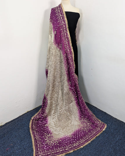 Premium Handmade Chunnri & Gotta Work Silk Dupatta (Ready To Wear)