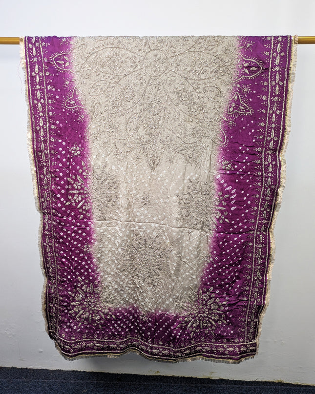 Premium Handmade Chunnri & Gotta Work Silk Dupatta (Ready To Wear)