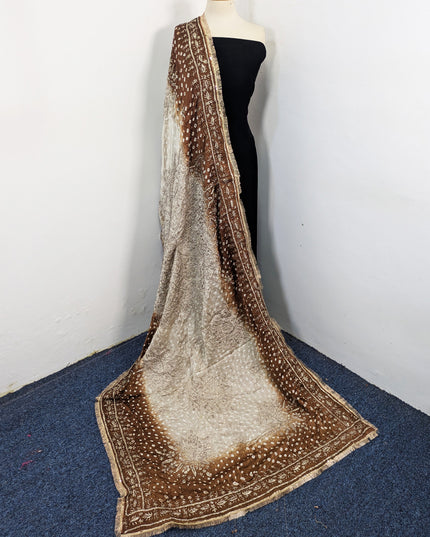 Premium Handmade Chunnri & Gotta Work Silk Dupatta (Ready To Wear)