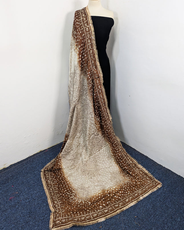 Premium Handmade Chunnri & Gotta Work Silk Dupatta (Ready To Wear)
