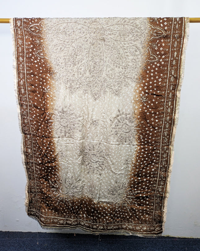 Premium Handmade Chunnri & Gotta Work Silk Dupatta (Ready To Wear)
