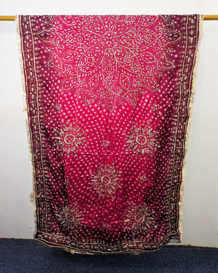 Premium Handmade Chunnri & Gotta Work Silk Dupatta (Ready To Wear)