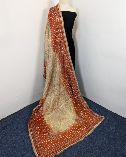 Premium Handmade Chunnri & Gotta Work Silk Dupatta (Ready To Wear)