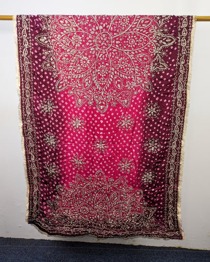 Premium Handmade Chunnri & Gotta Work Silk Dupatta (Ready To Wear)