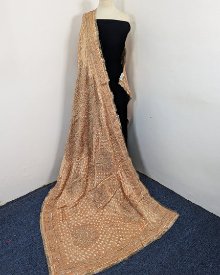 Premium Handmade Chunnri & Gotta Work Silk Dupatta (Ready To Wear)