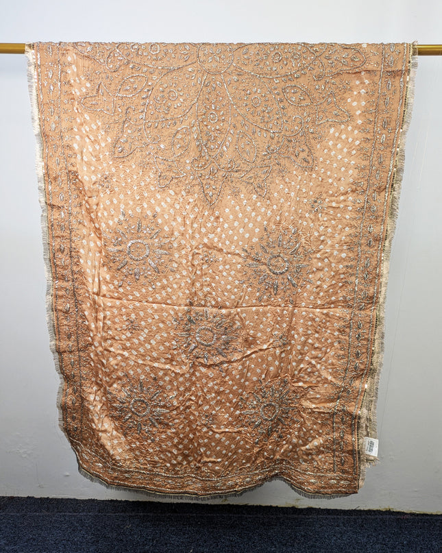 Premium Handmade Chunnri & Gotta Work Silk Dupatta (Ready To Wear)