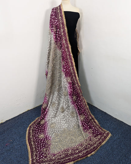 Premium Handmade Chunnri & Gotta Work Silk Dupatta (Ready To Wear)