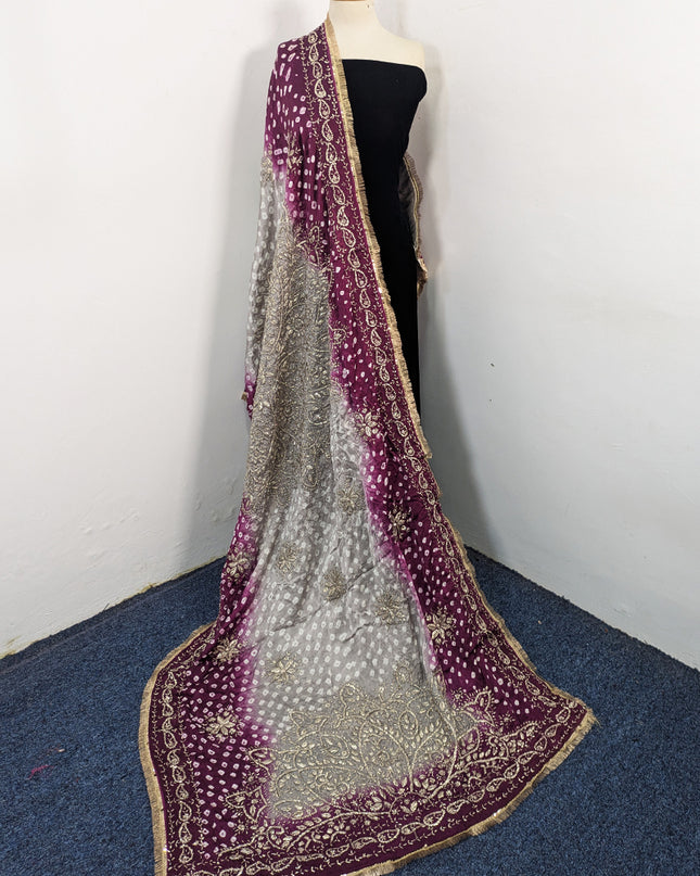 Premium Handmade Chunnri & Gotta Work Silk Dupatta (Ready To Wear)