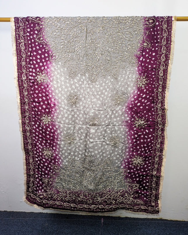 Premium Handmade Chunnri & Gotta Work Silk Dupatta (Ready To Wear)