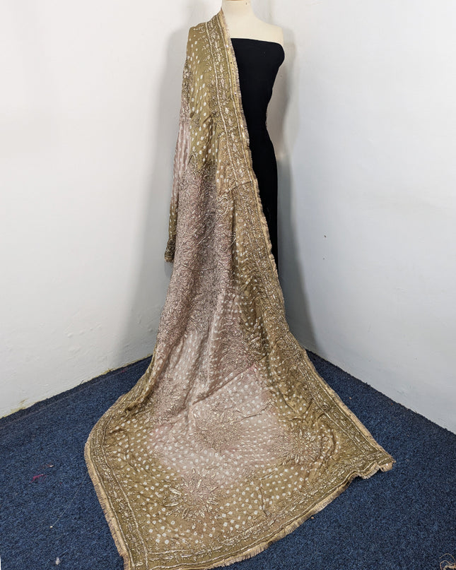 Premium Handmade Chunnri & Gotta Work Silk Dupatta (Ready To Wear)